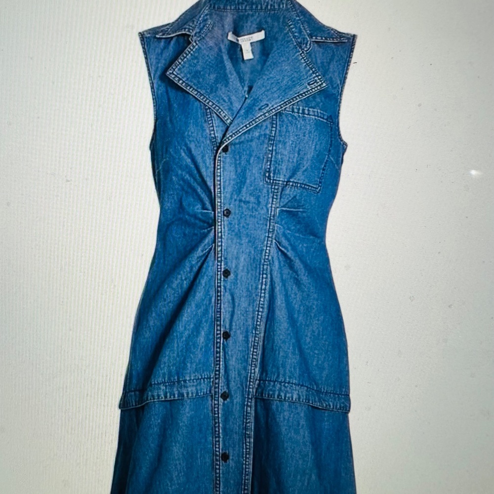 Derek Lam 10 Crosby Dress Womens Blue Mini Denim Cotton - Size 4